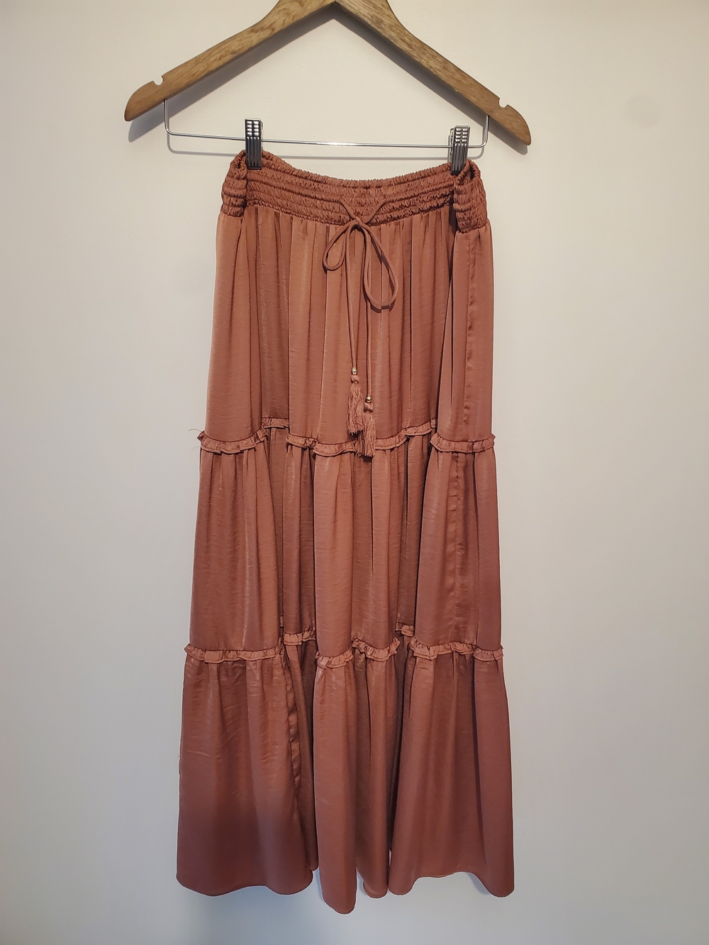 Philosophy Tiered Maxi Skirt - Rust